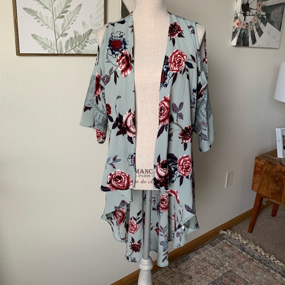 Long Floral Cardigan